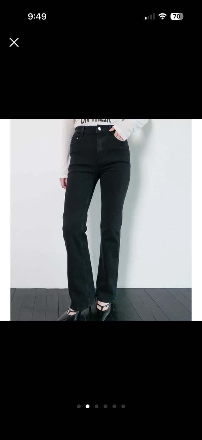 (미착용) 엘런아크 부츠컷 데님 블랙 상품이미지2