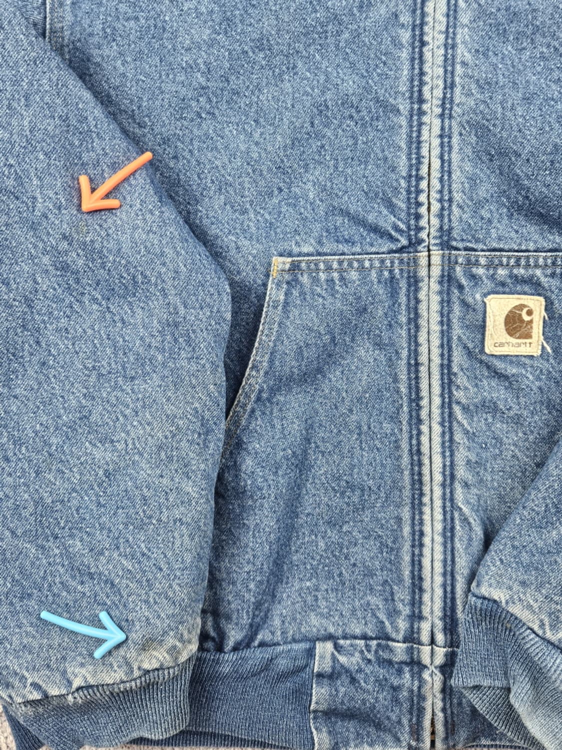 90's USA 칼하트 J08 데님 액티브 자켓 ( XL ) / 9989 상품이미지6