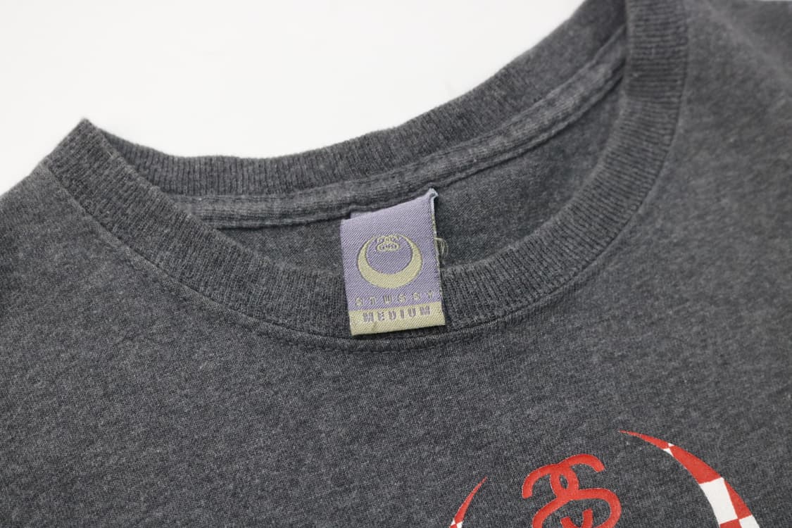 스투시 90s 빈티지 체커보드 문&스타 차콜 반팔 티셔츠 상품이미지4