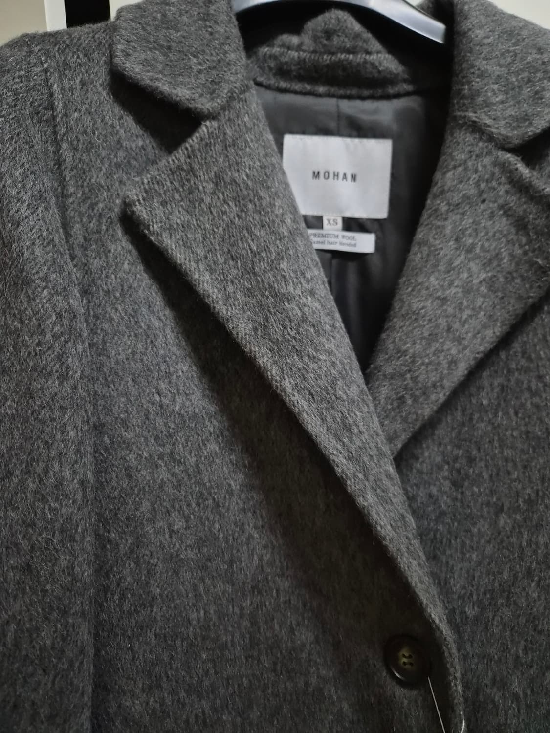 모한 캐멀 헤어 볼륨 하프 코트 XS 새상품 상품이미지6