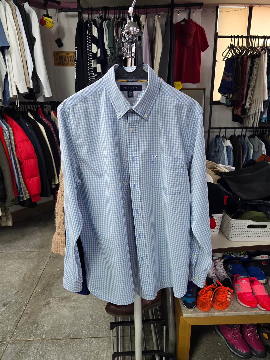 타미힐피거 하늘색 체크 셔츠 (1356) 상품이미지1