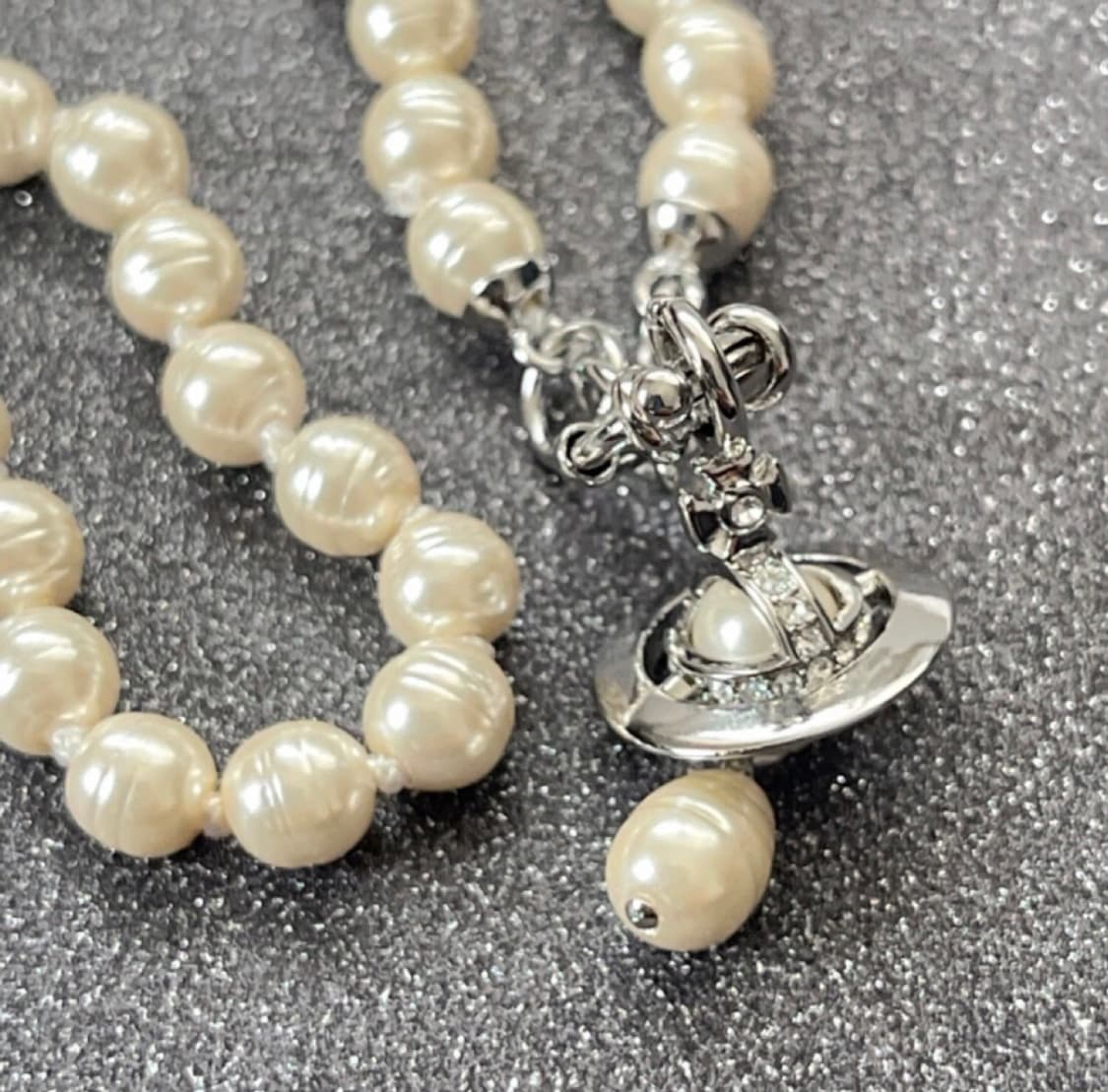 비비안웨스트우드 아카이브 진주 펄 레인드랍 orb 초커 목걸이 상품이미지6