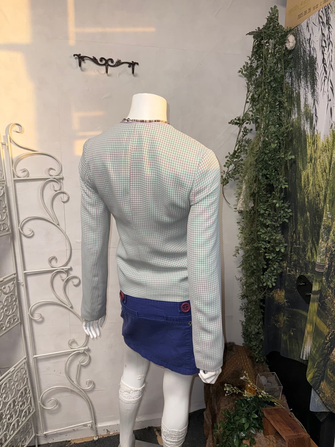 Mint purple houndtooth summer tweed jk 상품이미지7