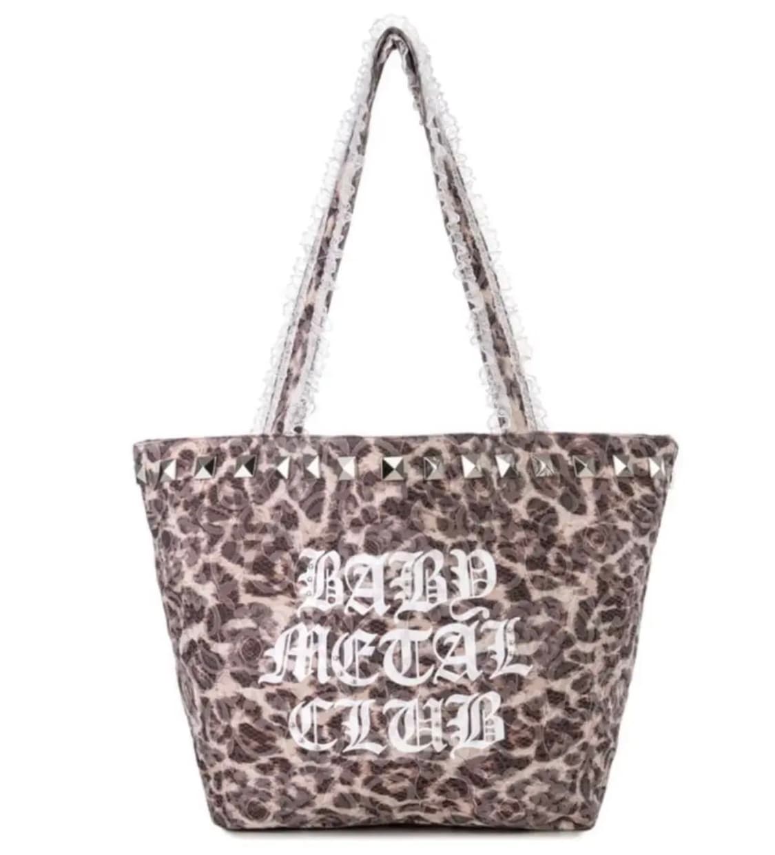 베이비메탈클럽 베메클 레이스 스터드 레오파드 백 가방 브라운 brown 상품이미지1