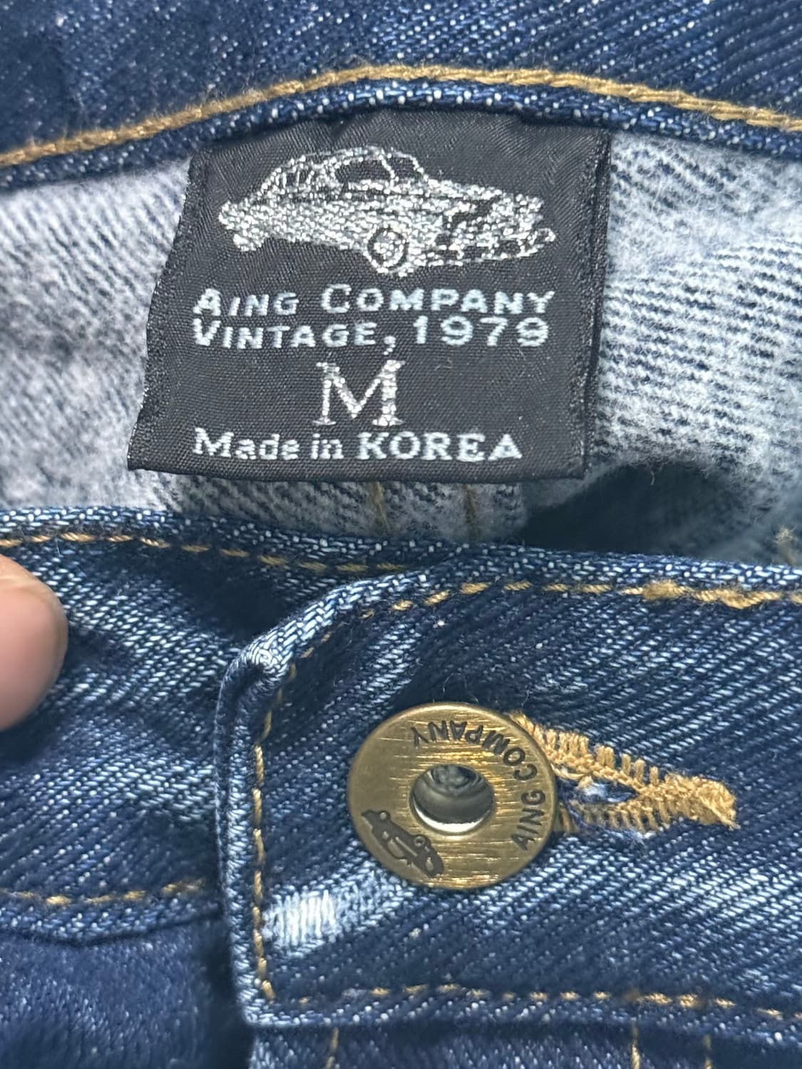 Aing 중청 워싱 데님 와이드 팬츠 바지 청바지 워크 29 30 스트릿 상품이미지5