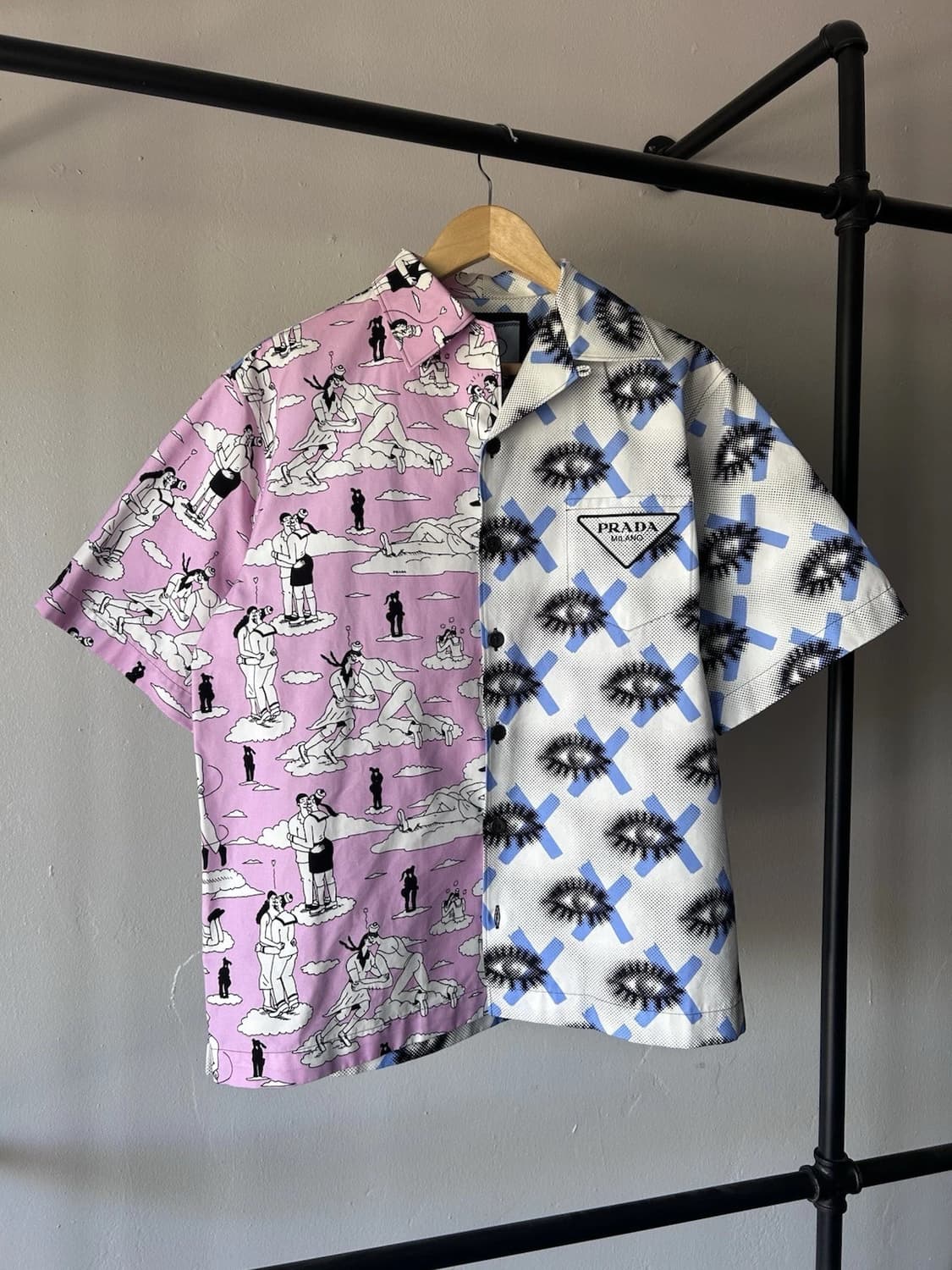 FW18 프라다 더블 매치 볼링 셔츠 S 상품이미지1