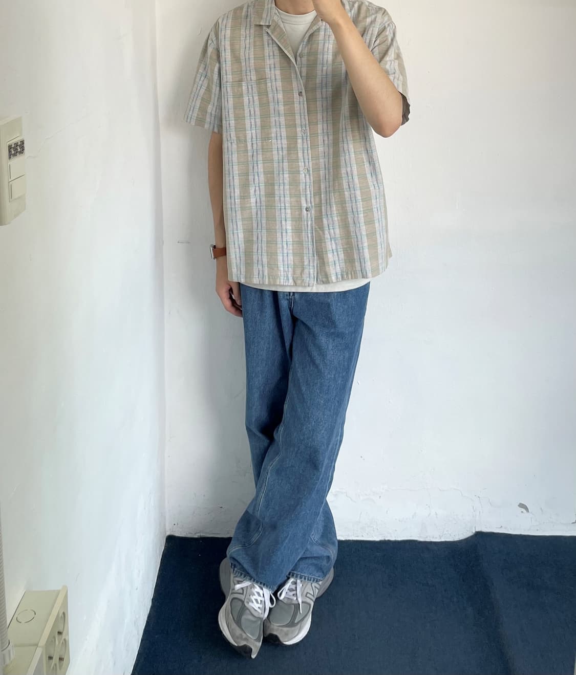 Patterned open collar H/S shir 상품이미지4
