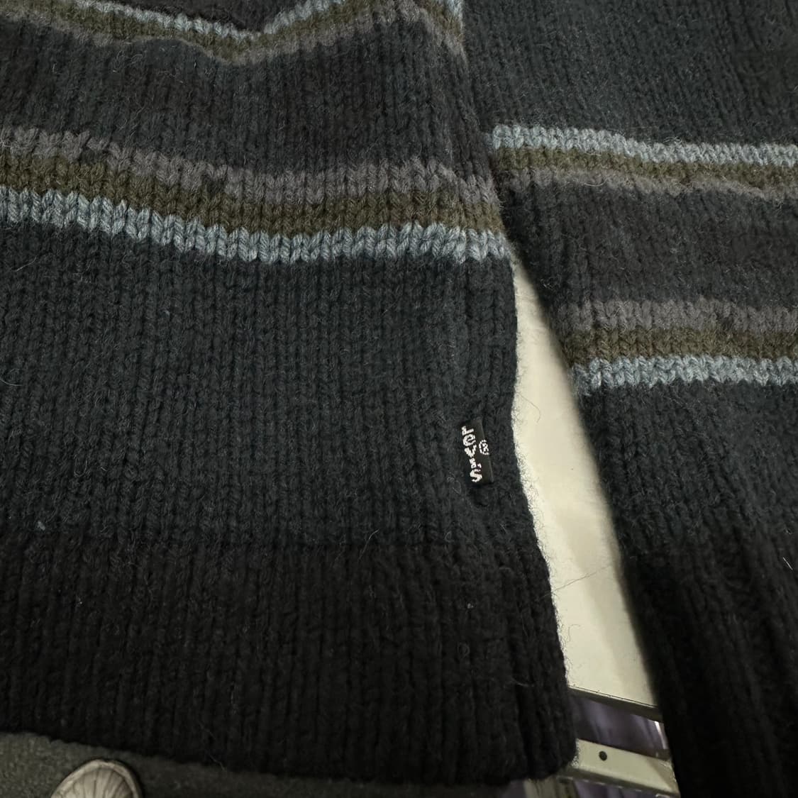 M 리바이스 다크네이비 스트라이프 떡볶이버튼 숄카라 상품이미지5