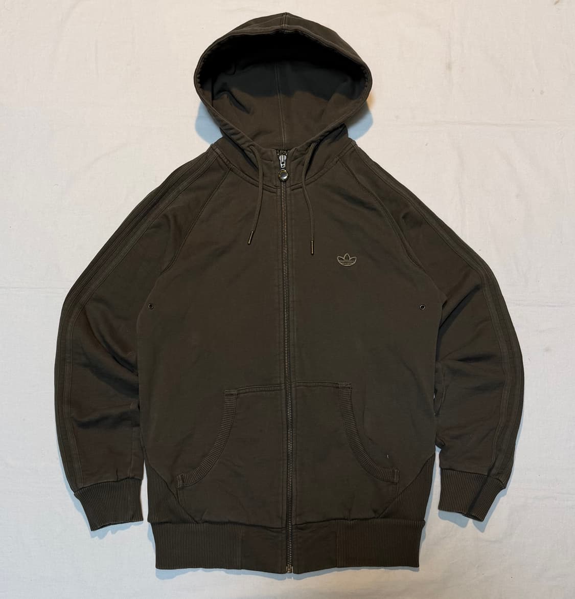 00s 대장급 아디다스 파이어버드 후드집업 올리브 카키 상품이미지1