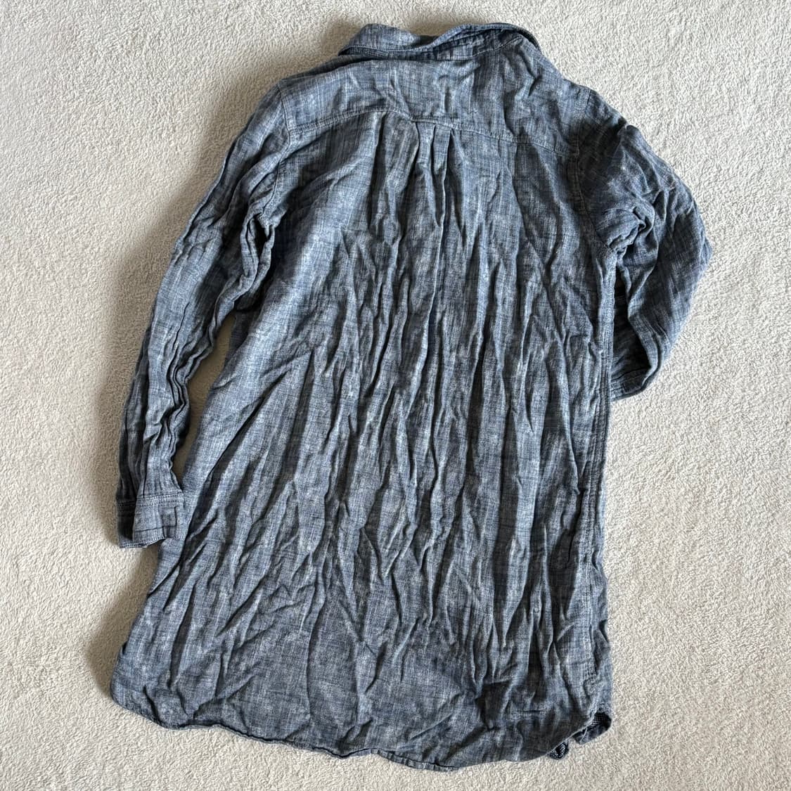 일본빈티지 blue 롱 레이어드 셔츠 상품이미지5