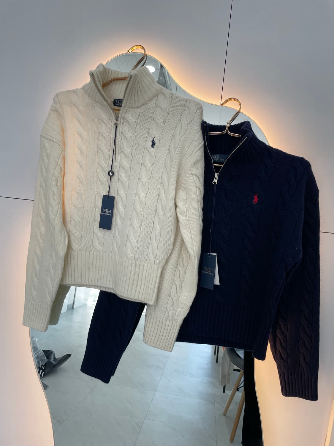 [새상품] 폴로 쿼터 여자 꽈배기 반집업 상품이미지1