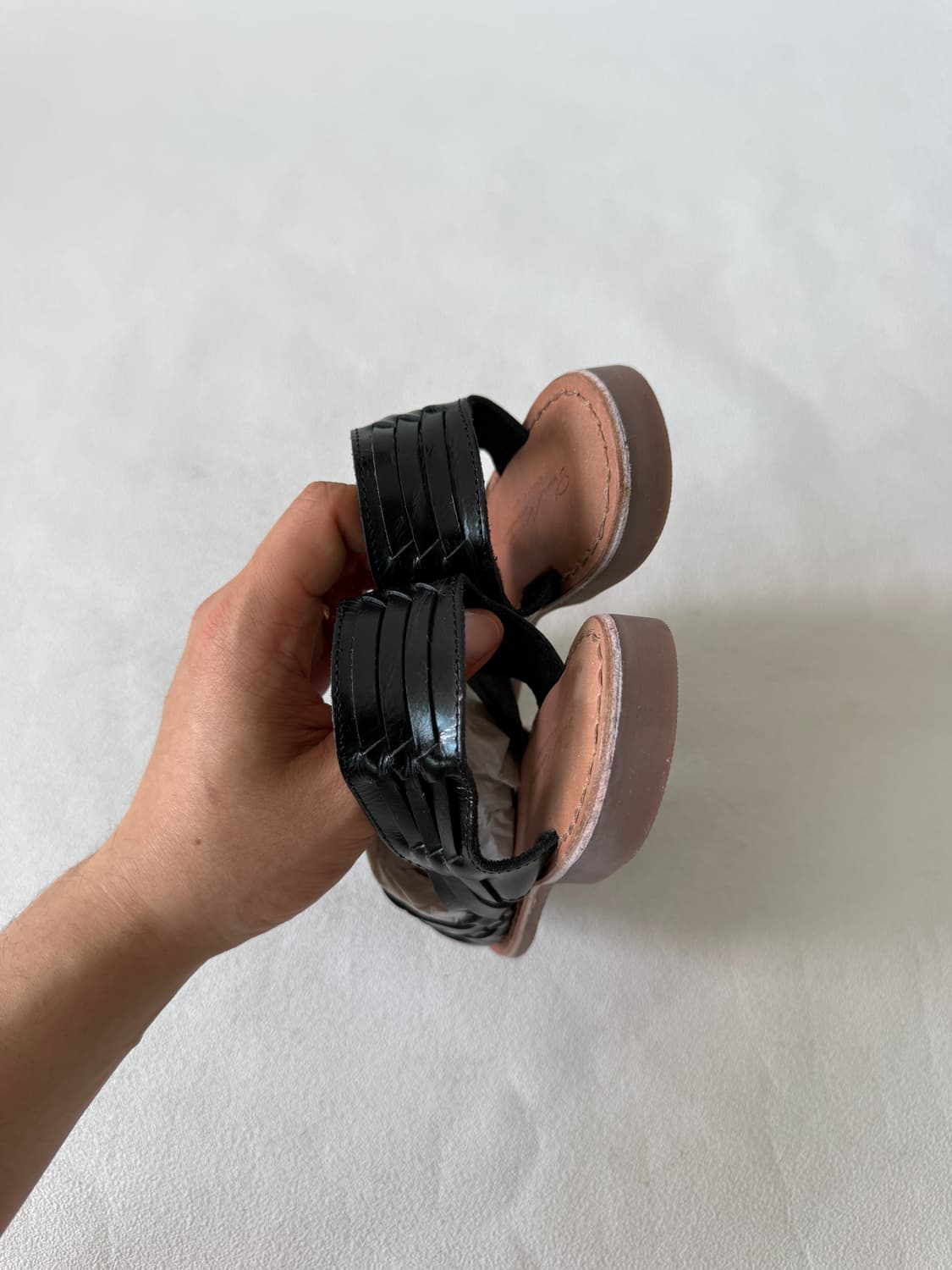 [EU37]Pre owned 레더 위밍 플랫 샌들 상품이미지5