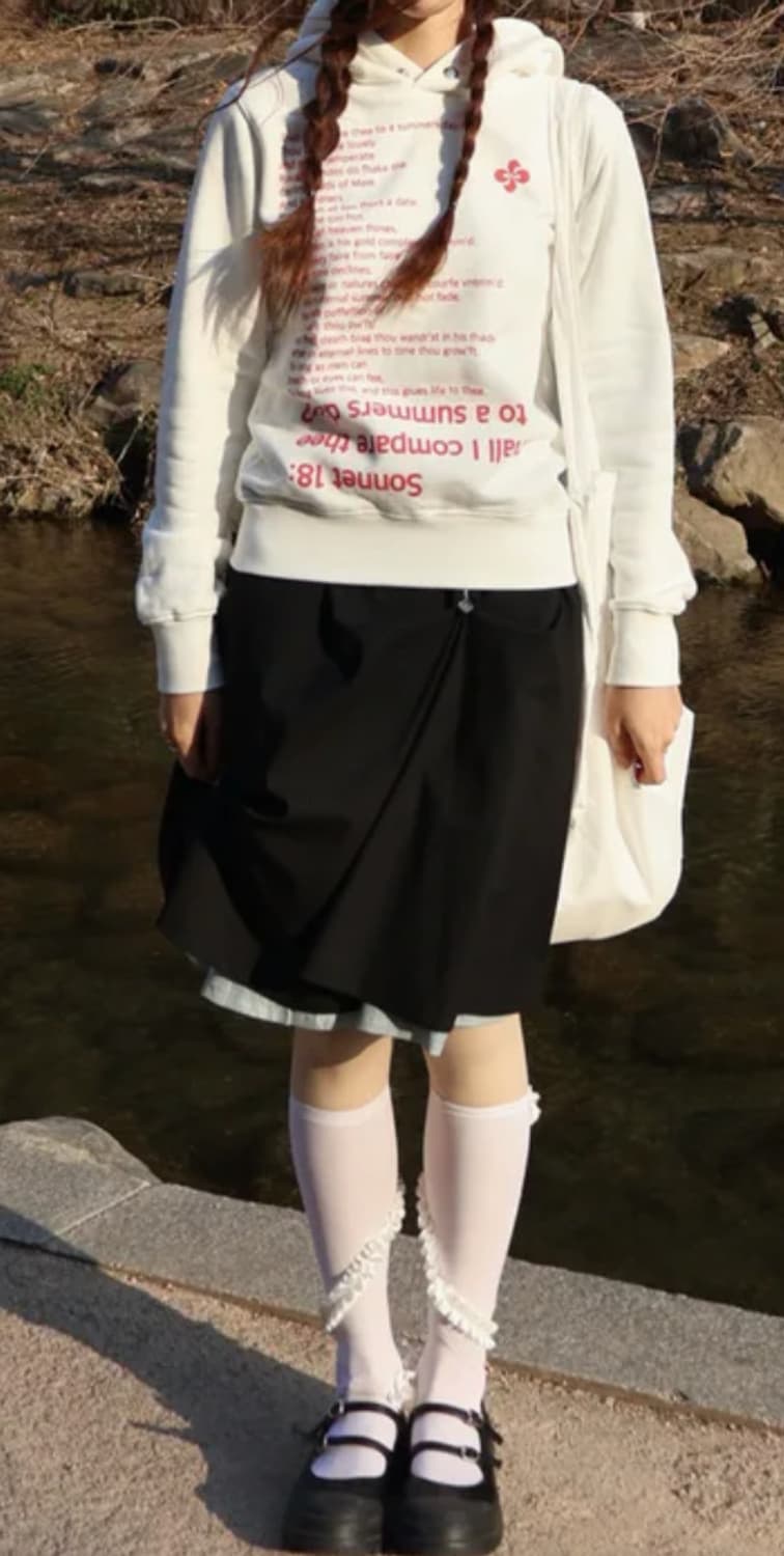 헤레틱 버튼 플레어 미디스커트 네이비 상품이미지5