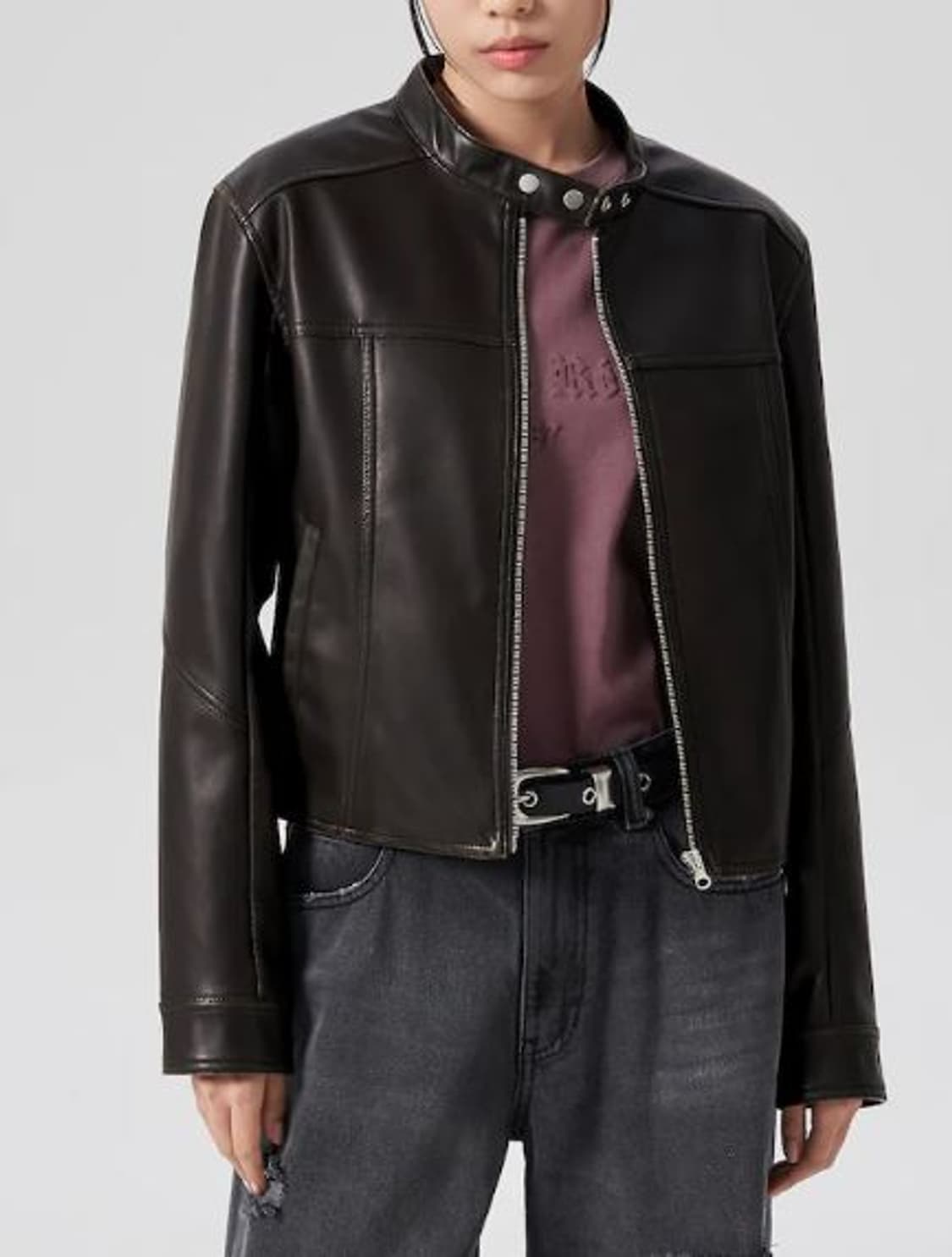 에잇세컨즈 빈티지 워싱 가죽자켓 (s) 상품이미지1