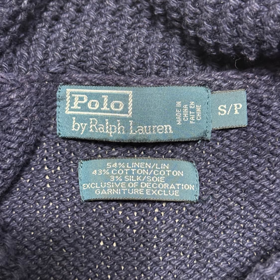 S 폴로랄프로렌 성조기 터틀넥 네이비 코튼 니트 상품이미지4