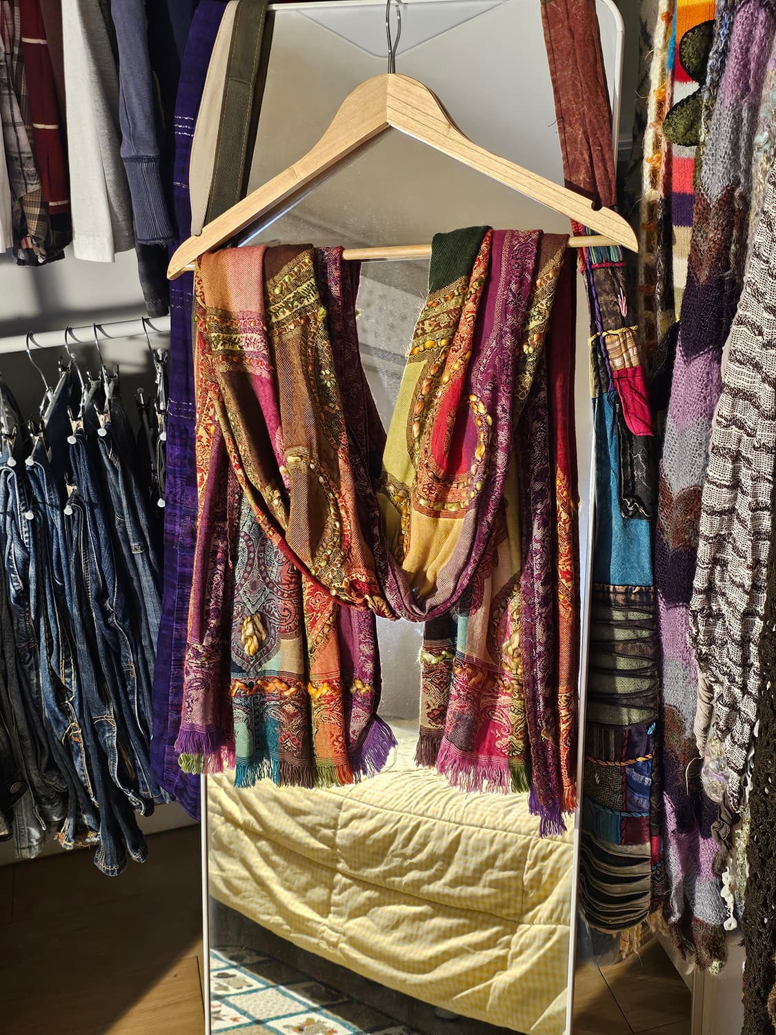 무지개떡 자수 히피 하구미 머플러 상품이미지1