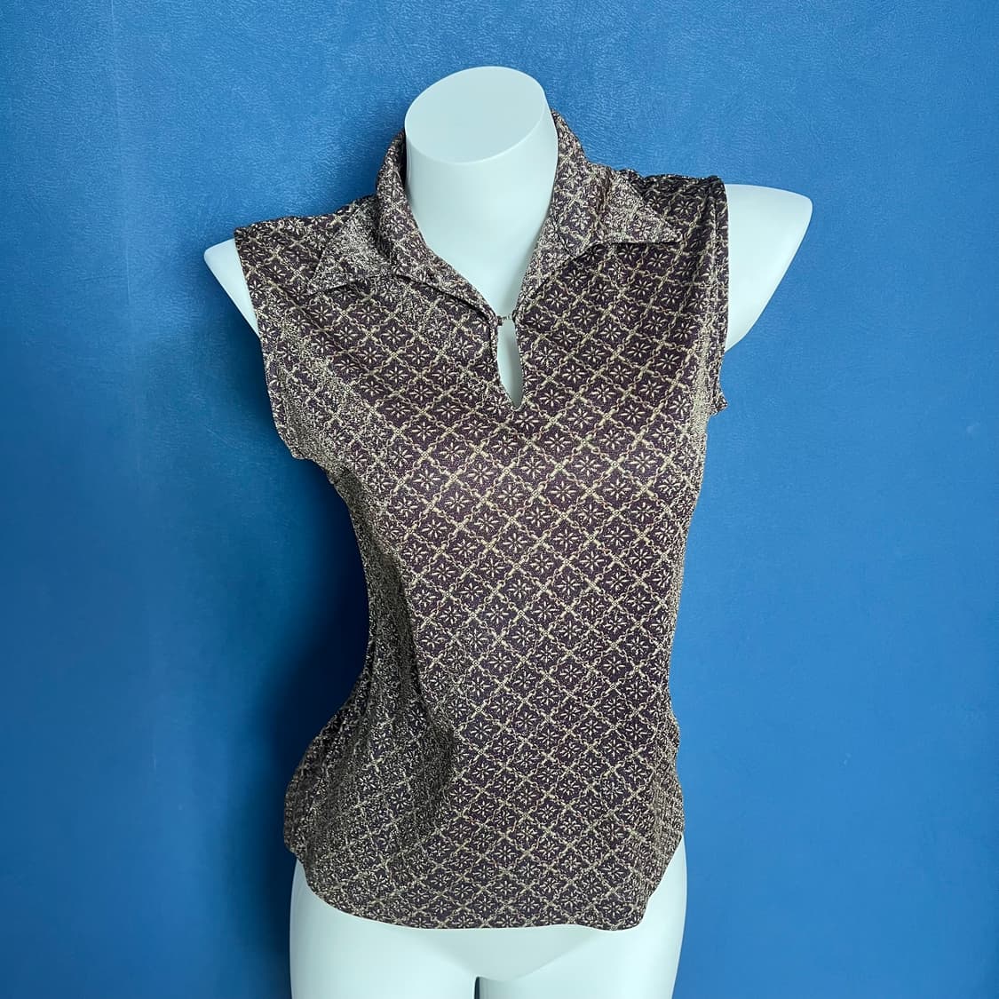 일본 빈티지 패턴 슬리브리스 상품이미지1