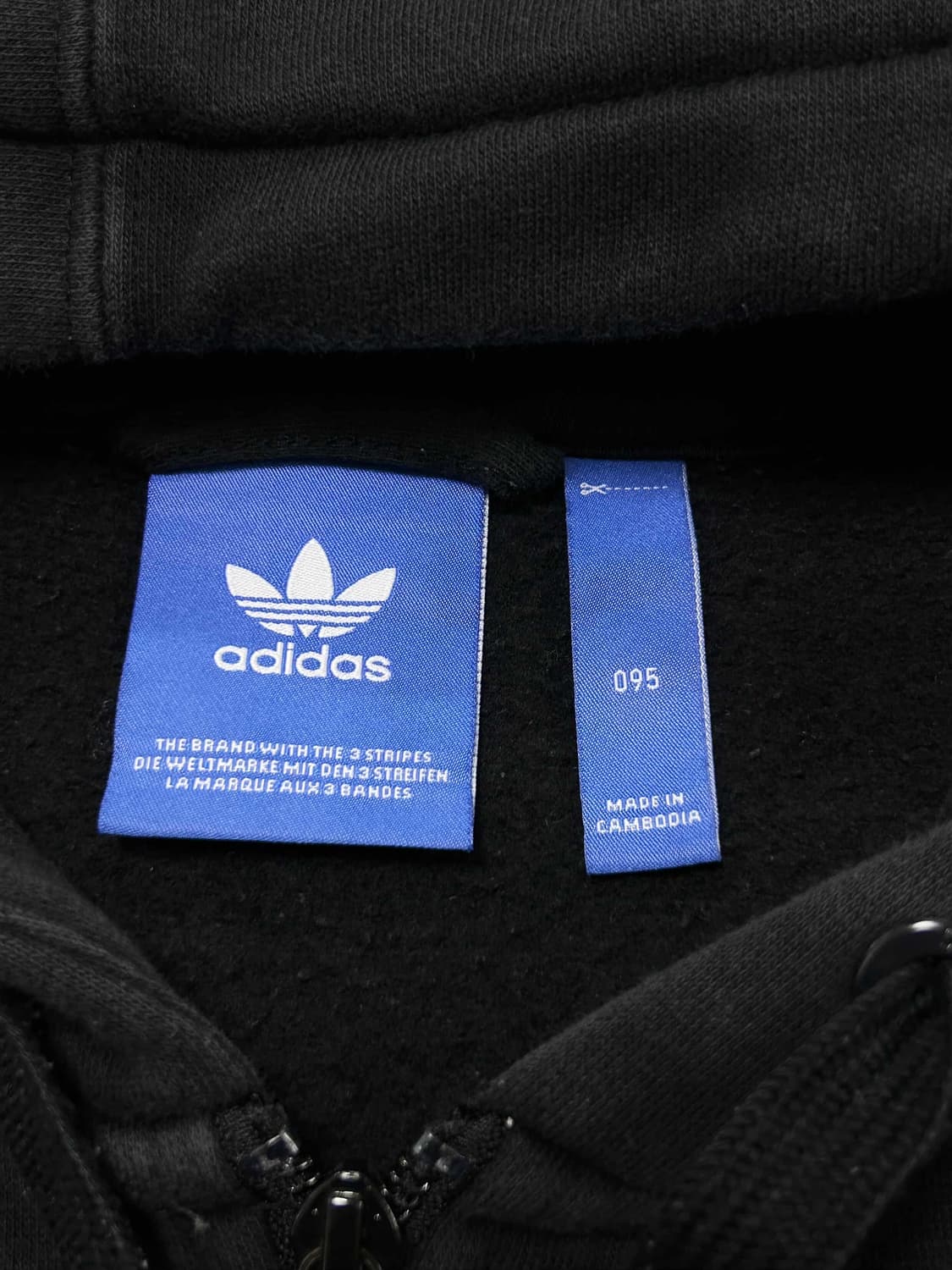 아디다스 자수로고 블랙 삼선 후드집업 상품이미지8