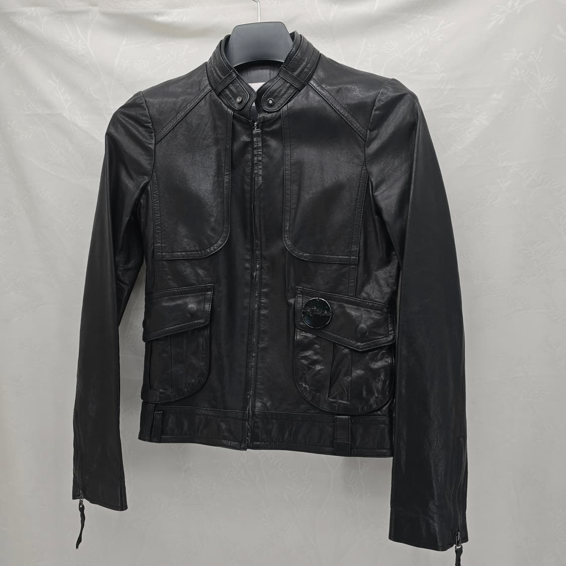 SON JUNG WAN 블랙 레더 여성 라이더 자켓 상품이미지1