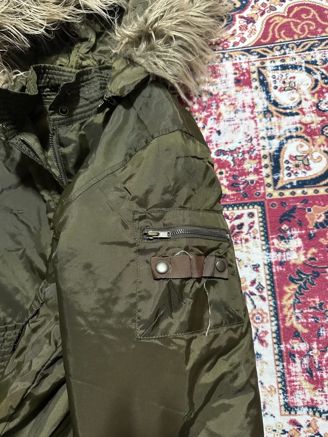 와투케 카키 후드 점퍼 자켓 상품이미지3