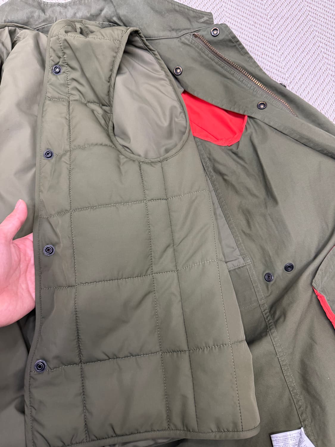 정품) 쟈딕앤볼테르 카키 이중 조끼 야상 자켓 S 상품이미지6