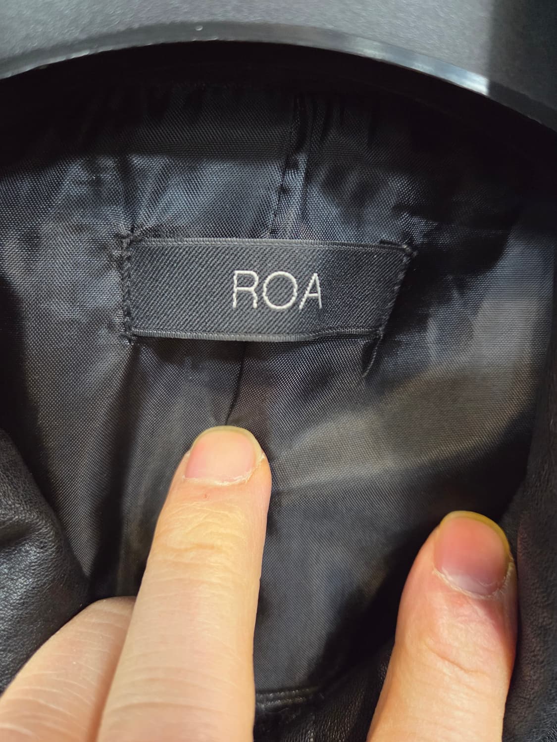 빈티지 roa 미니멀 비건 레더 자켓 L 상품이미지3