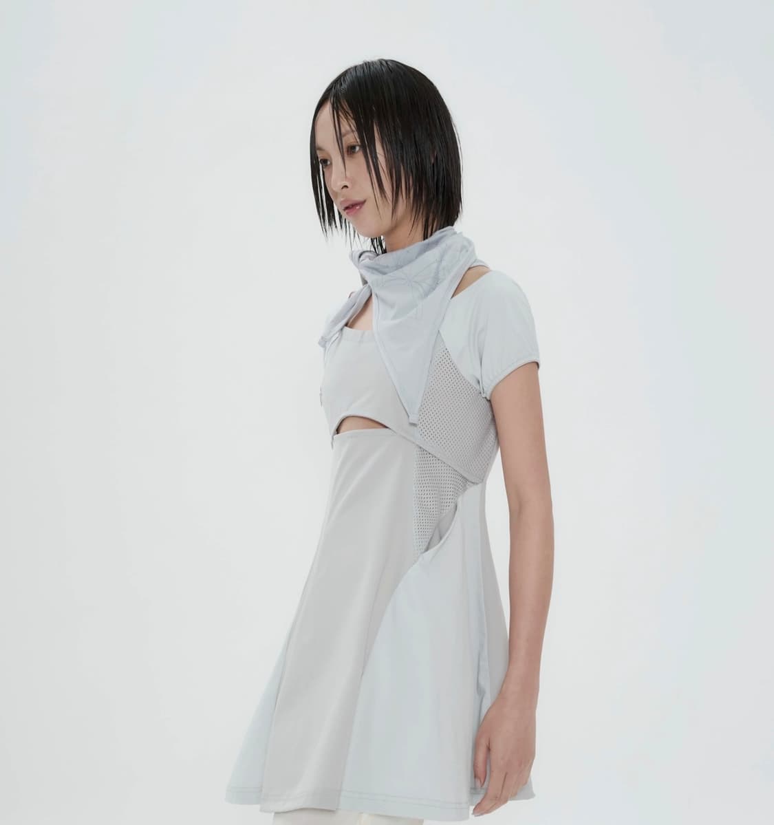 Ojos Detachable Graphic Strap Scarf Grey 상품이미지5