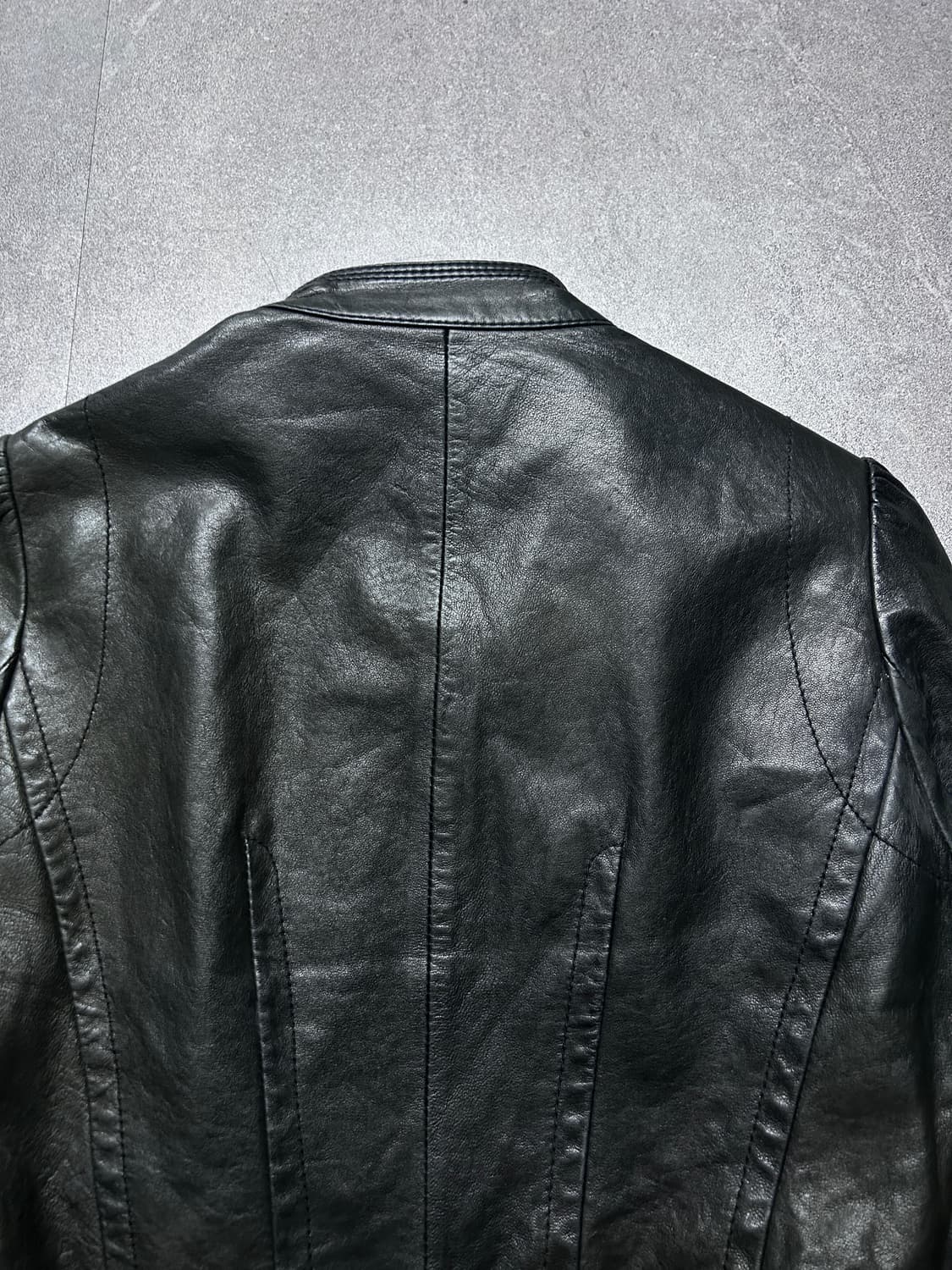 사선 지퍼 하이브리드 클로징 램스킨 자켓 상품이미지6