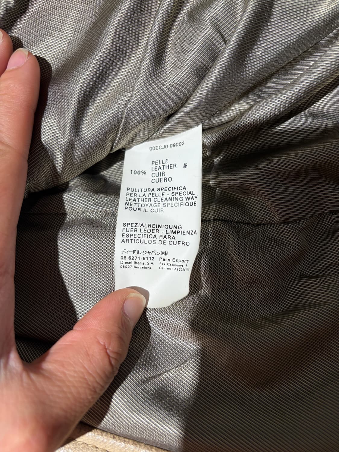 Diesel 사선 지퍼 레더 베스트 M 상품이미지8