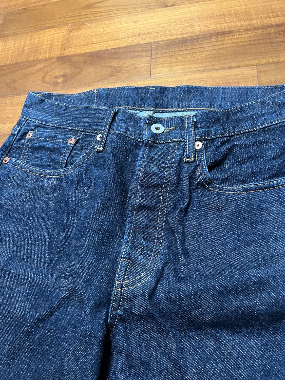 아웃스탠딩 40s 셀비지 스트레이트 데님 인디고 상품이미지3