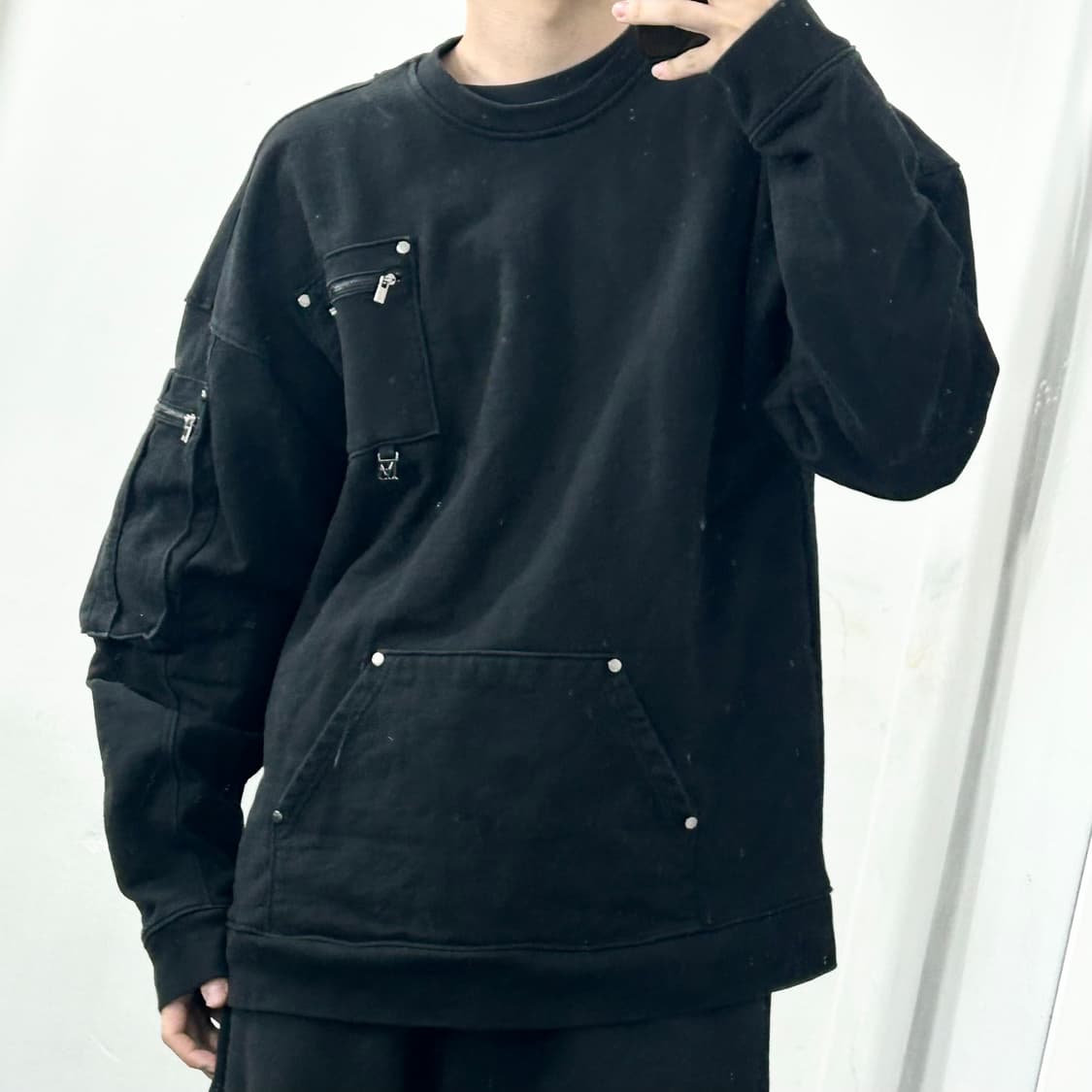 트리밍버드 멀티포켓 오버핏 스웻 셔츠 상품이미지2