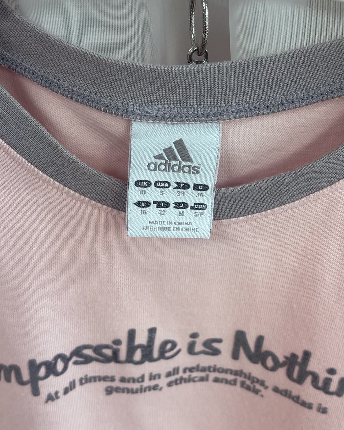 Adidas pink grey raglan t-shitt 상품이미지4