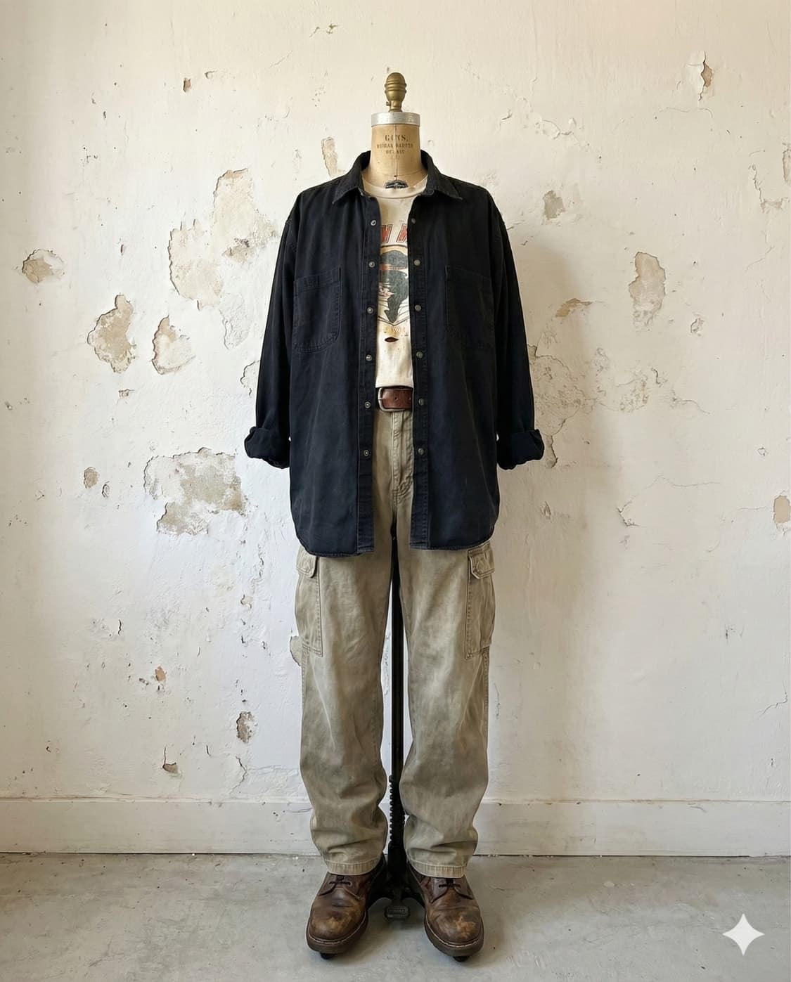 빈티지 블랙 데님 셔츠 상품이미지2