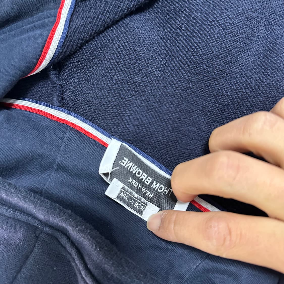 [A급/정품] 톰브라운 네이비 사선 후드집업 상품이미지4