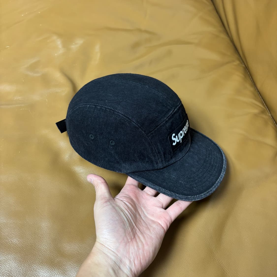 슈프림 캠프캡 모자 박스로고 데님 블랙 상품이미지3