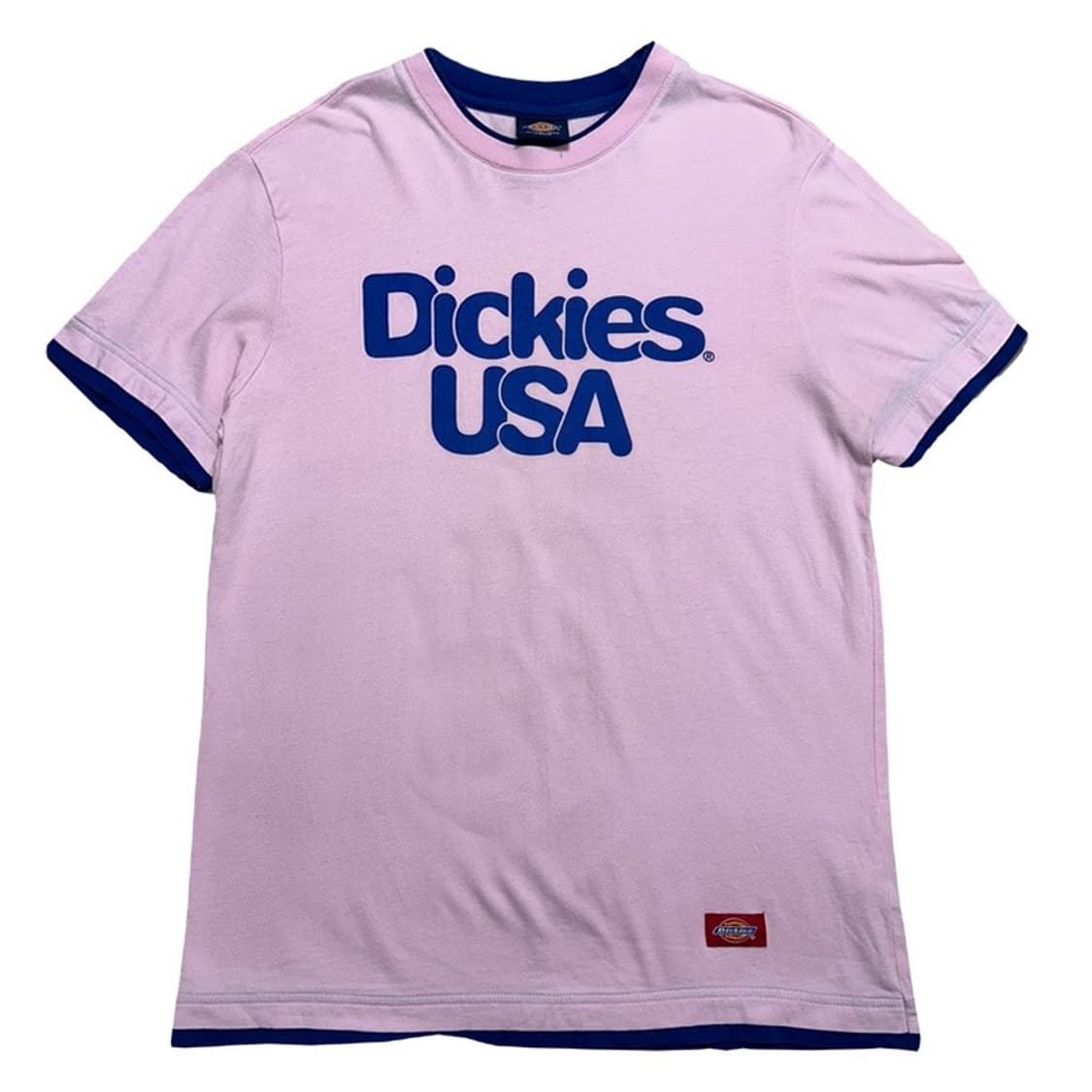 DICKIES 핑크+블루 레이어드 반팔 L 상품이미지1