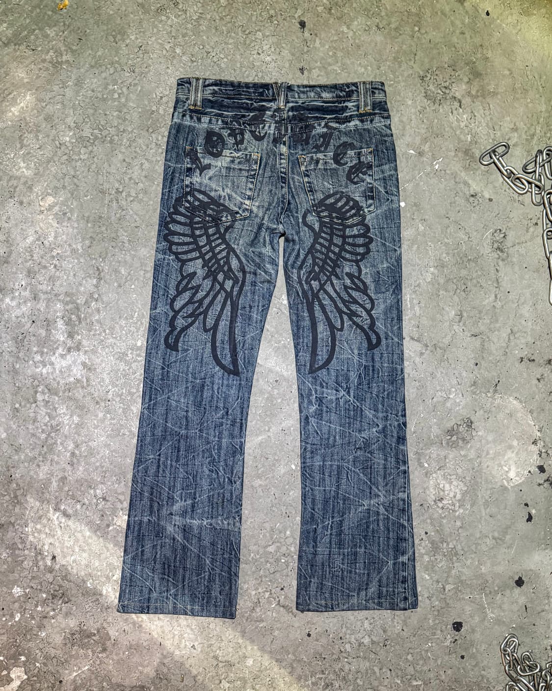 Wing Graphic Distressed Denim 상품이미지6