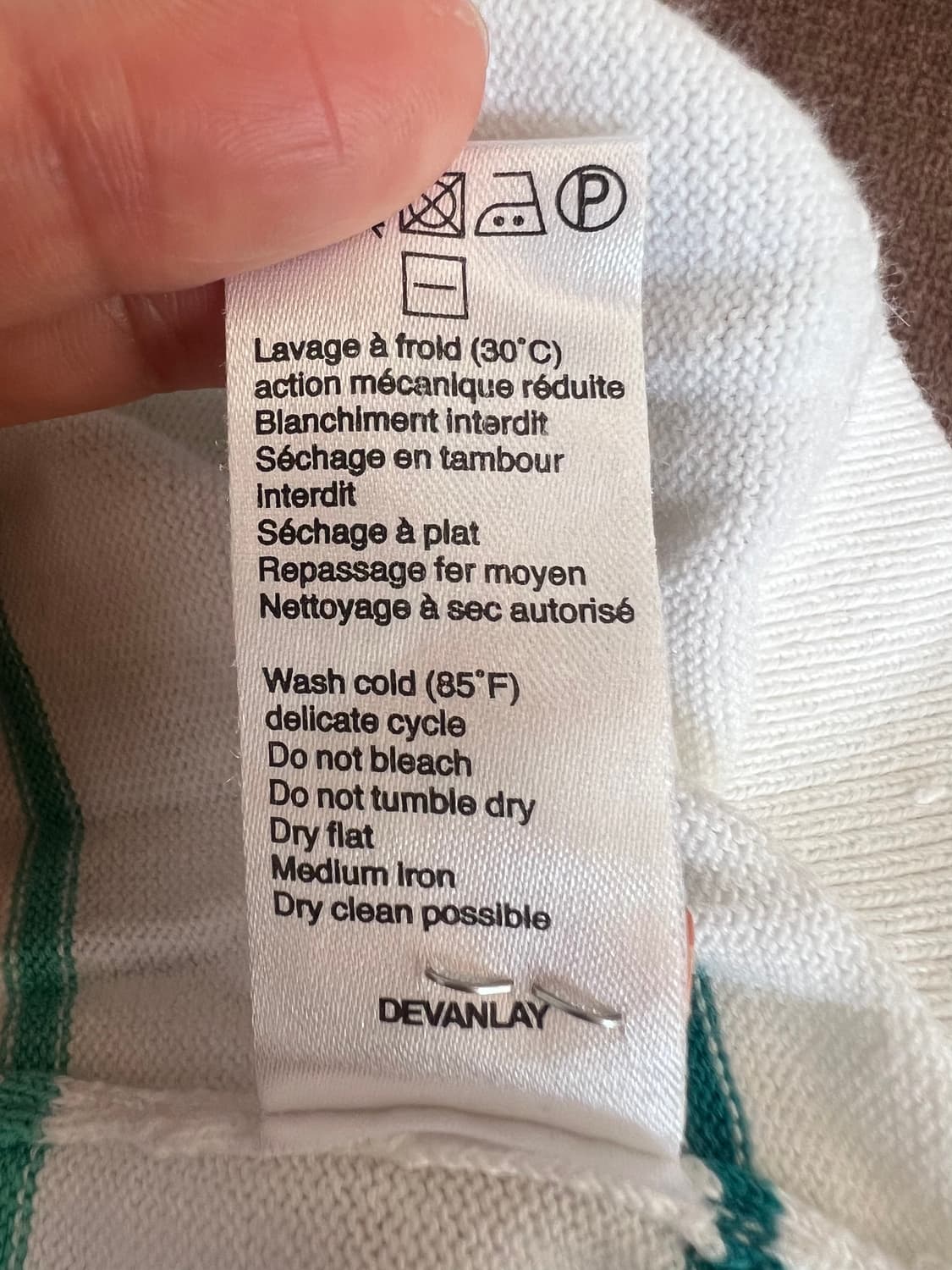 라코스테 여성 아이보리 스트라이프니트 코튼니트 상품이미지9