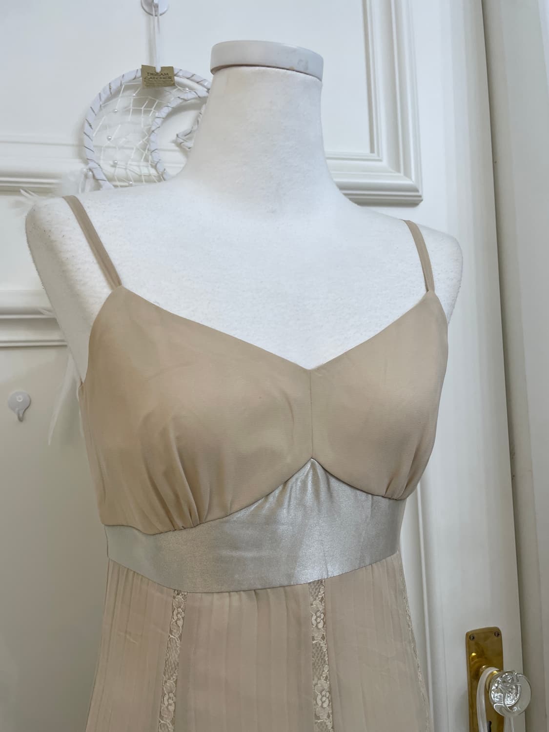 beige bust shirring lace pleats fairy op 상품이미지6