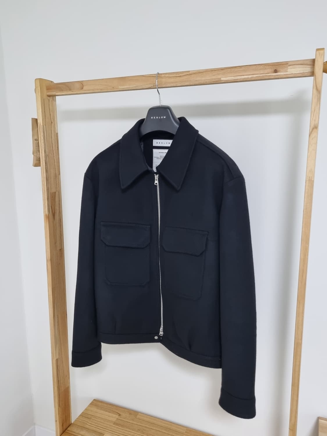 [비슬로우] 캐시미어 밀리터리 자켓 블랙 상품이미지1