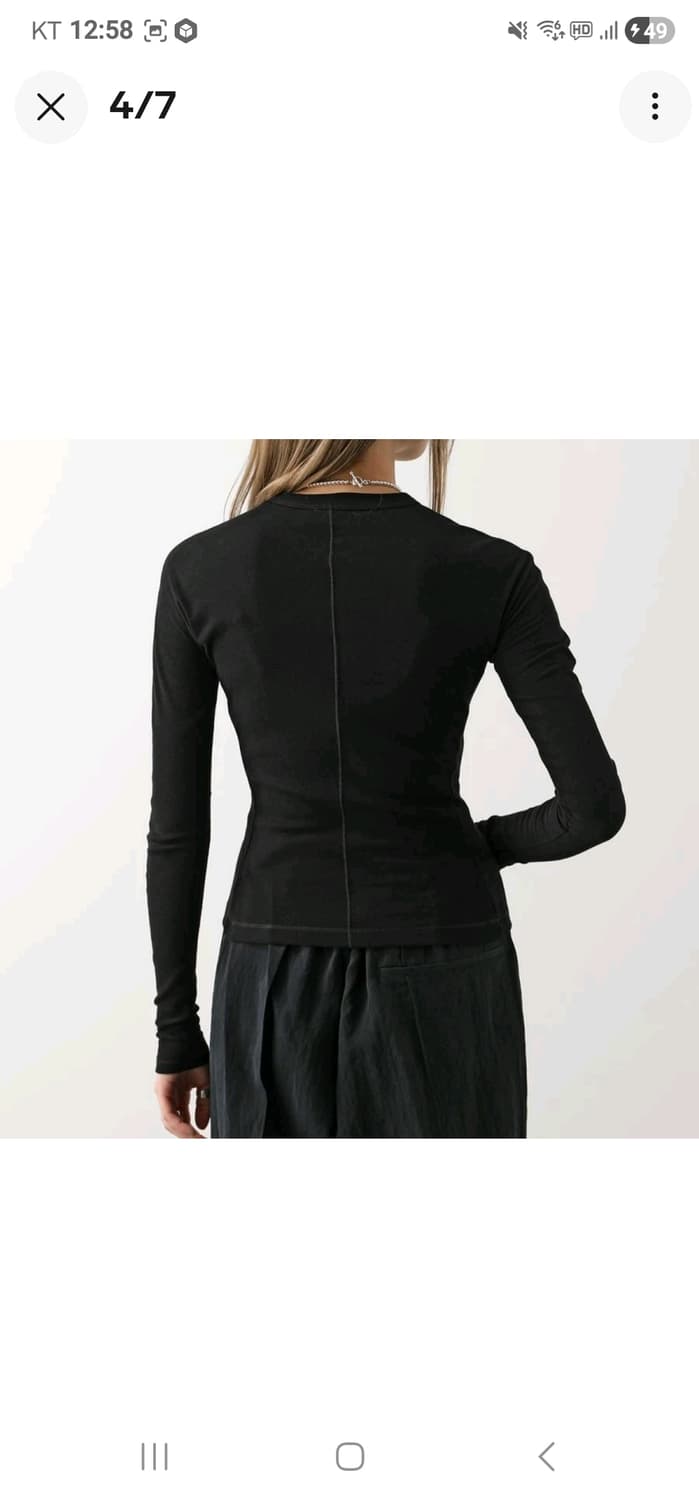 Y-3 핏 롱 슬리브 티 블랙 요지 야마모토 사이즈-S 상품이미지4