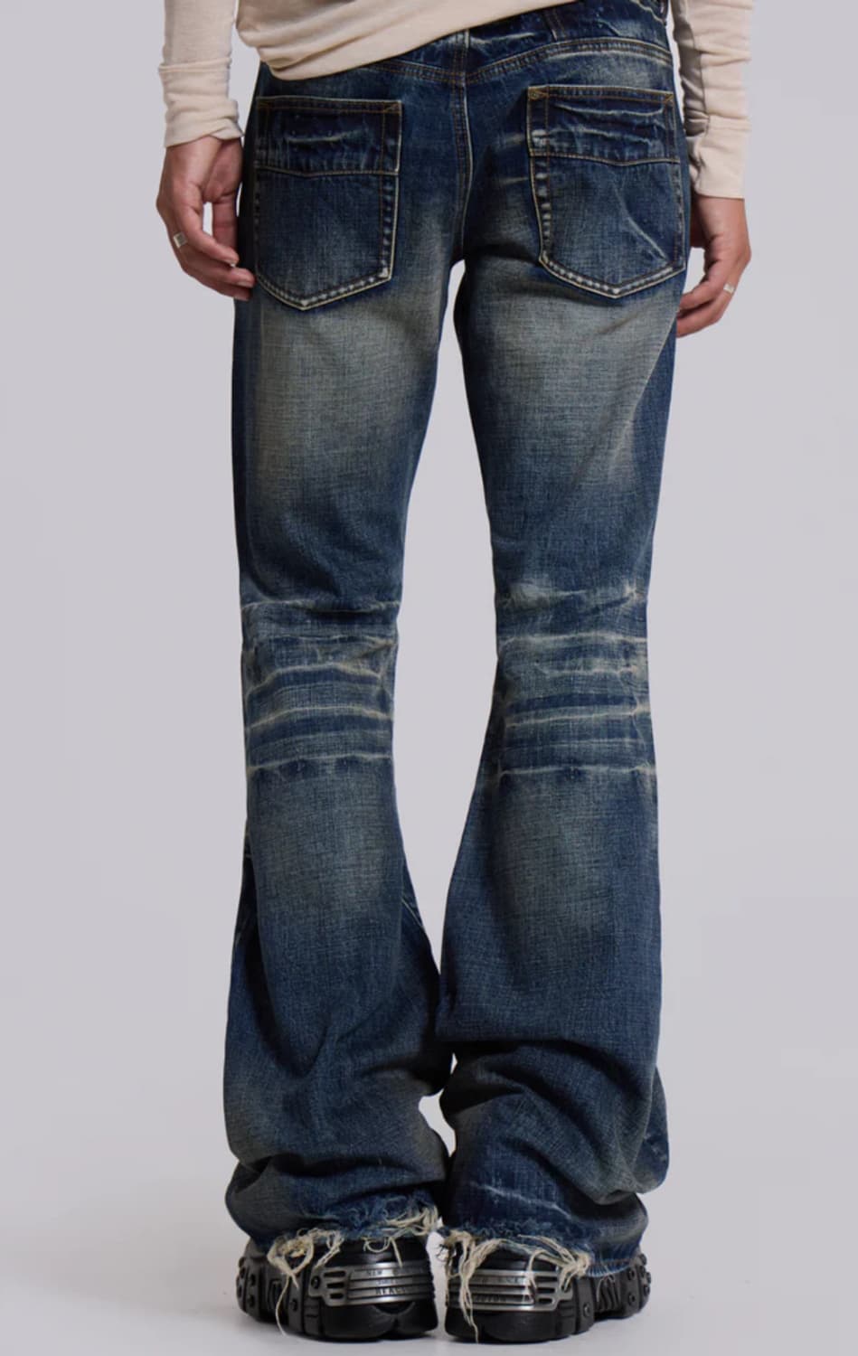 Jaded London 미드 블루 플레어진 상품이미지2