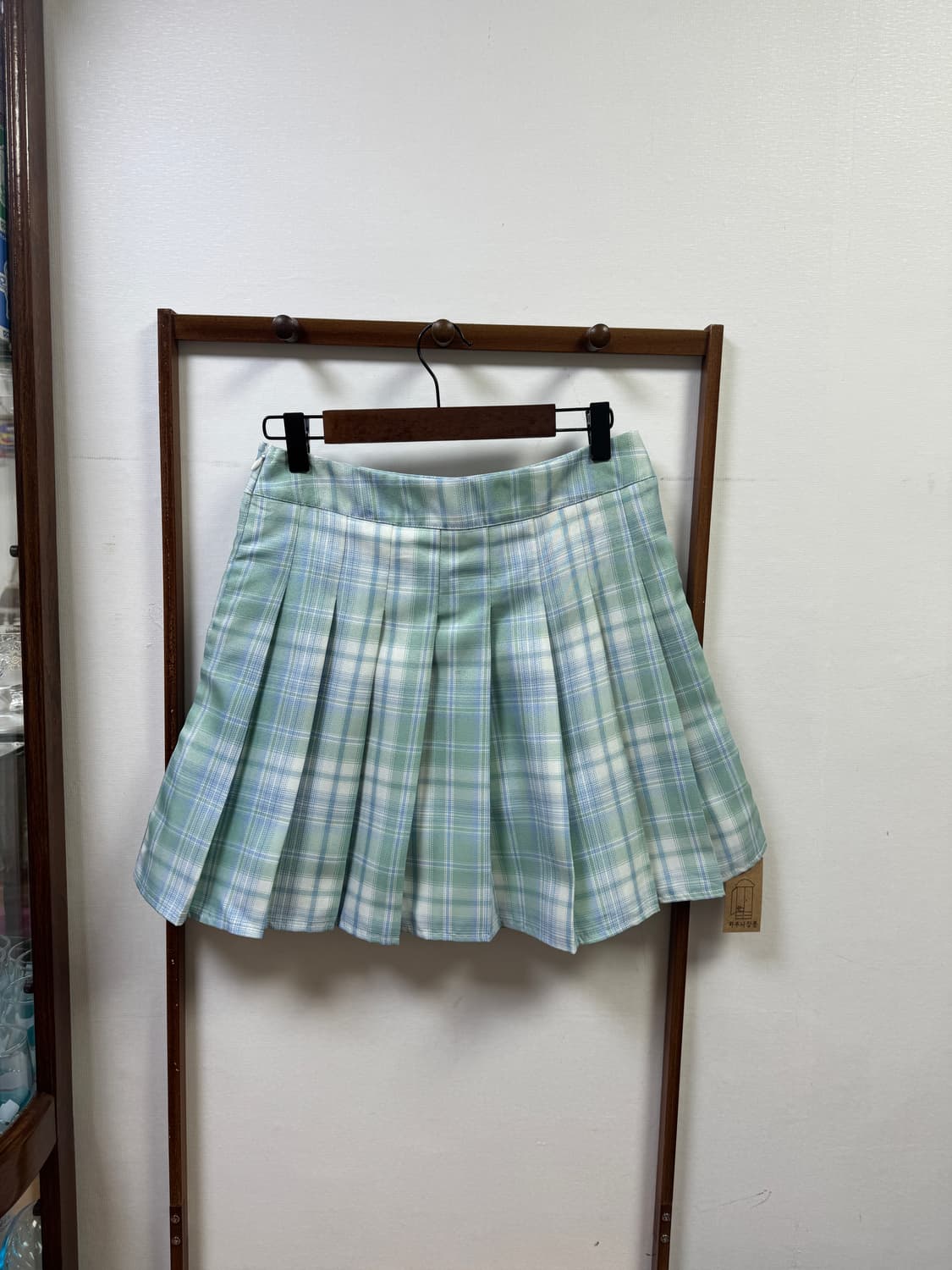 블루 그린 체크 테니스 스커트 상품이미지2