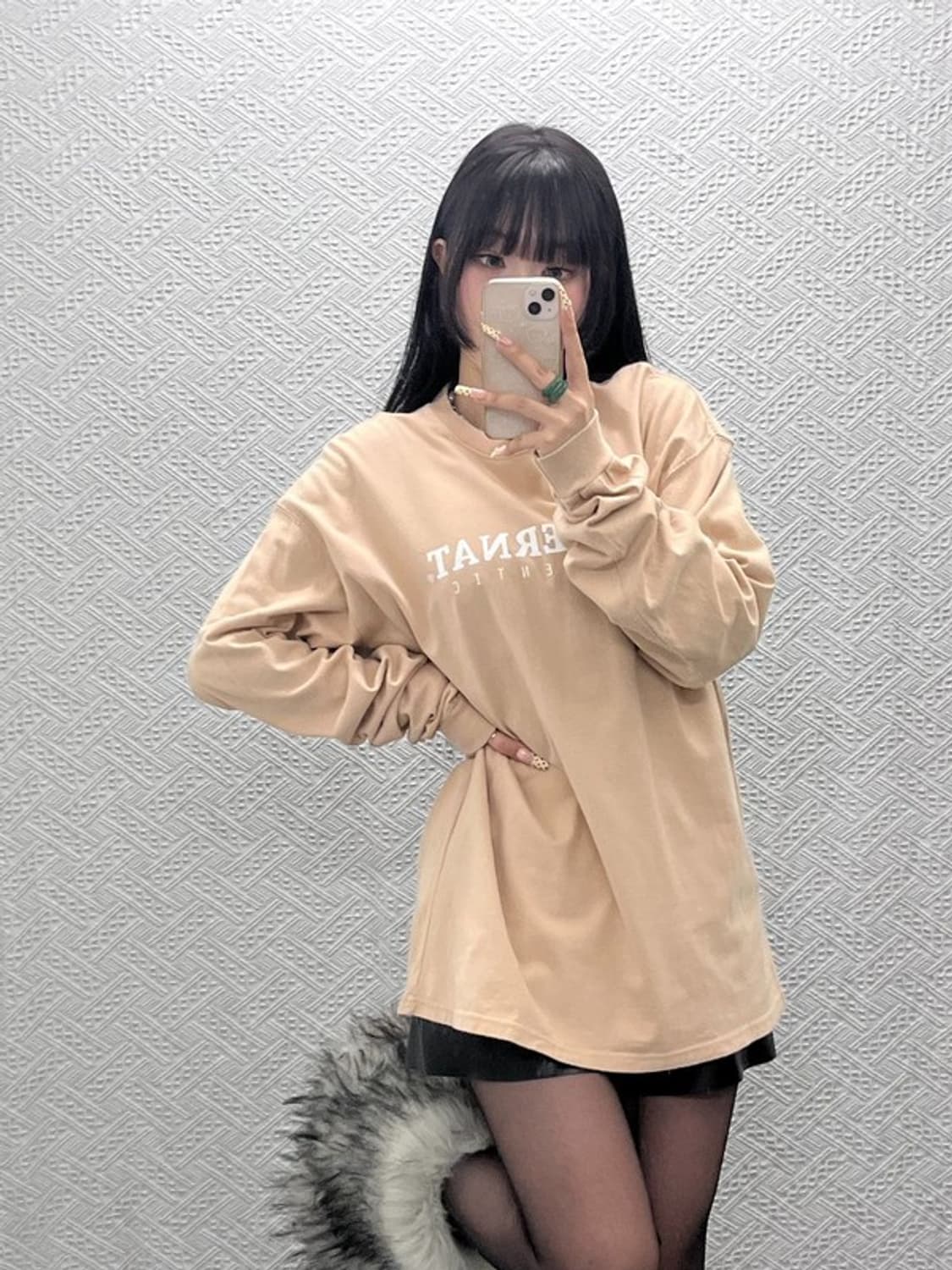 커버낫 캐주얼 빈티지 오버핏 프린팅 롱슬리브 L C09773 상품이미지1