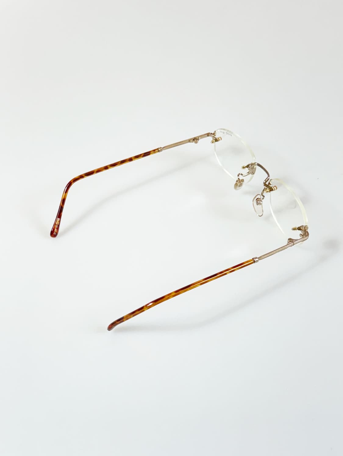 90s PARIM 무테 골드메탈 스퀘어 빈티지 안경 상품이미지4