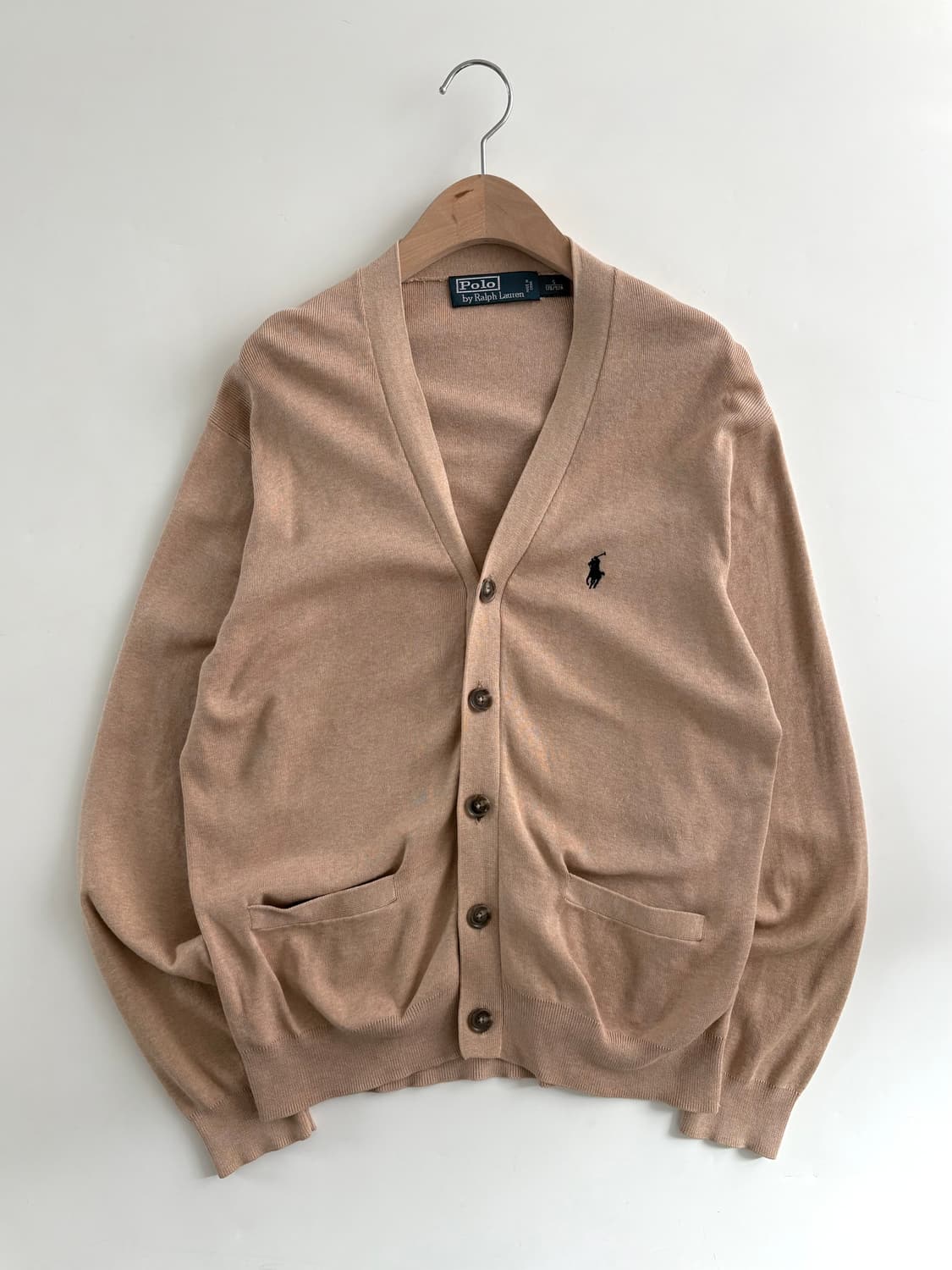 Polo 폴로 랄프로렌 피마코튼 베이지 컬러 브이넥 가디건 상품이미지3