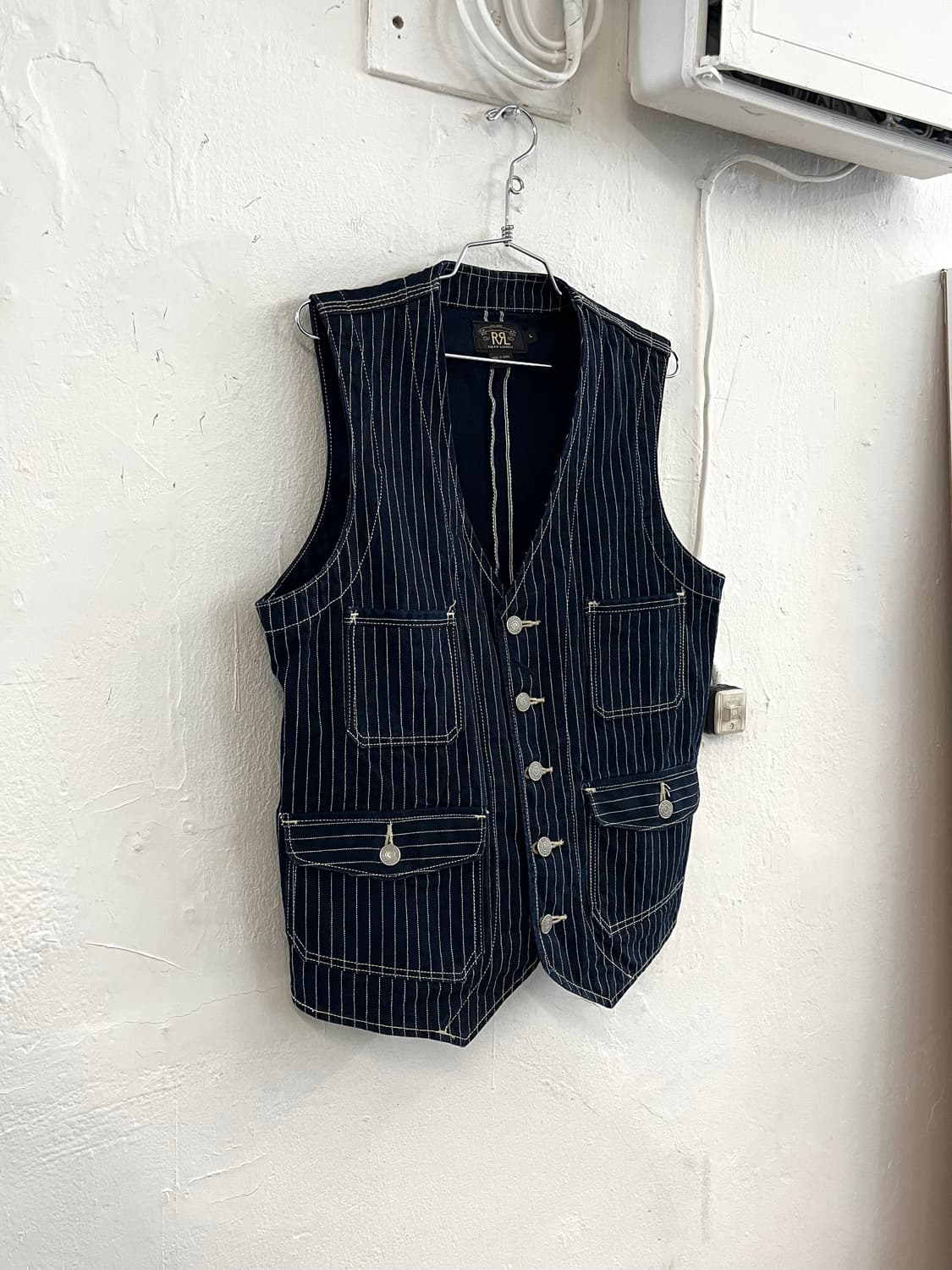 RRL 더블알엘 스트라이프 데님 베스트 상품이미지3