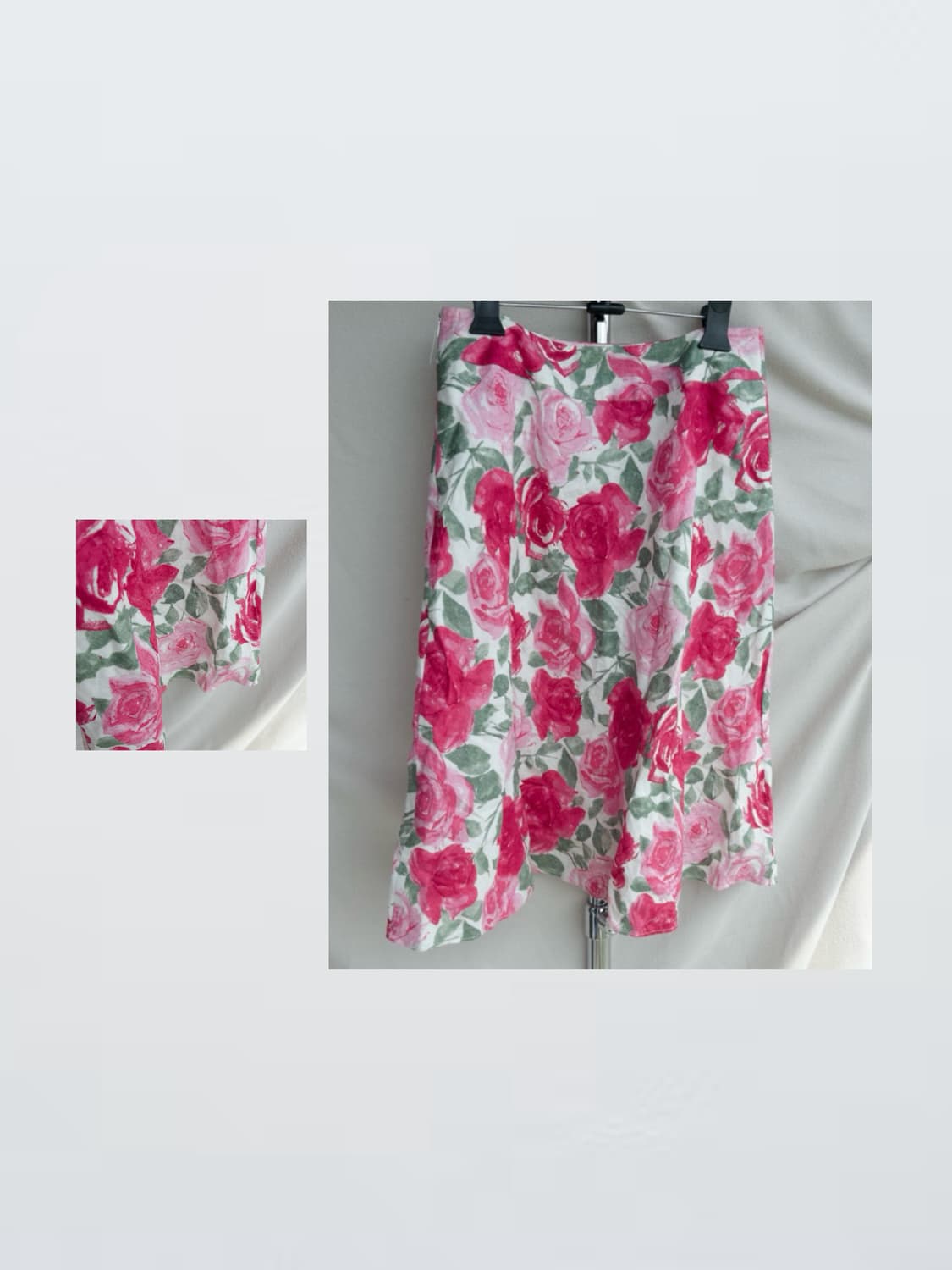 Pink Rose Floral Skirt 플로럴 미디 스커트 상품이미지1