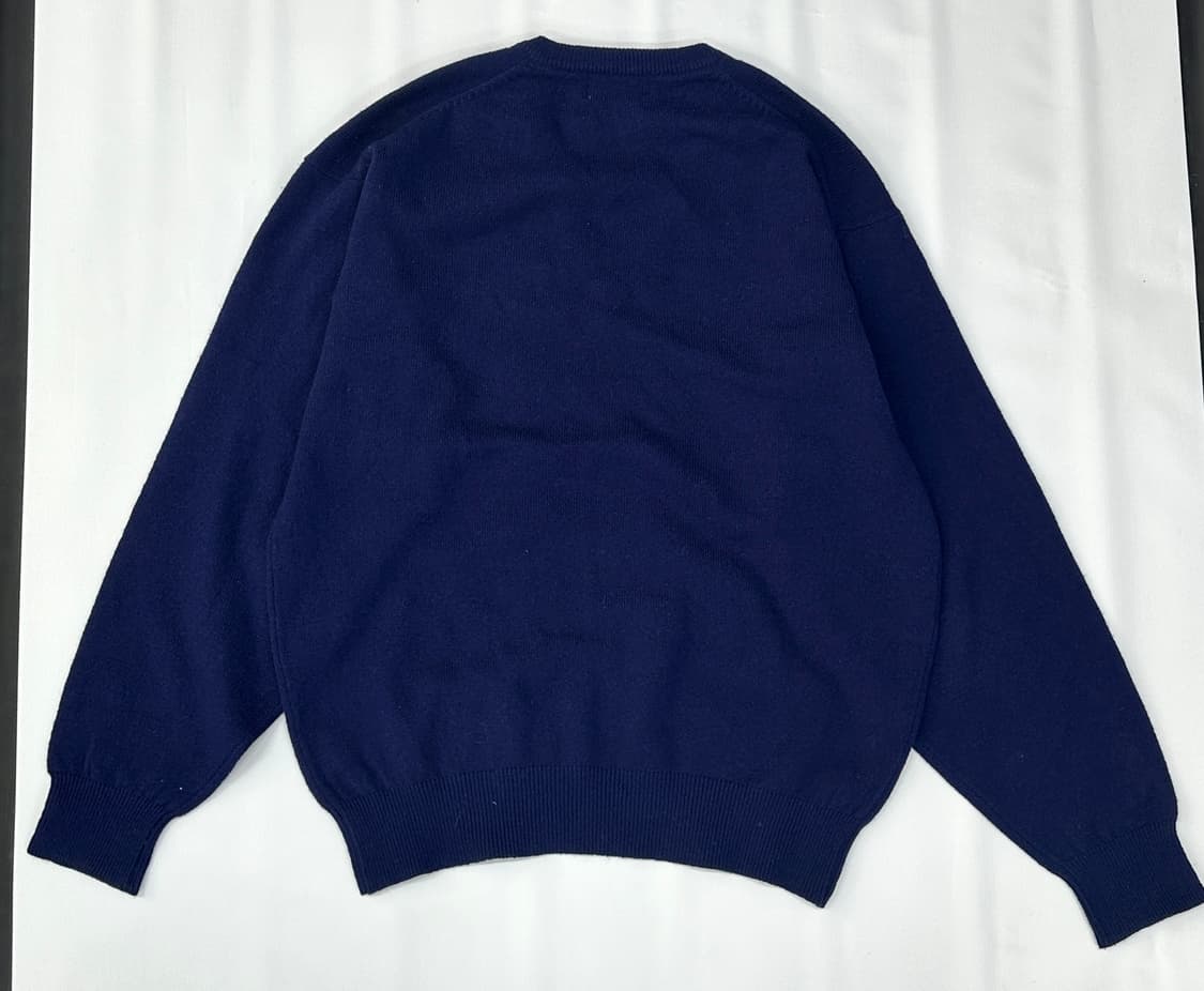 재팬 크로커다일 네이비 브이넥 핀터 니트 베이직 그런지 빈티지 루즈핏 상품이미지4