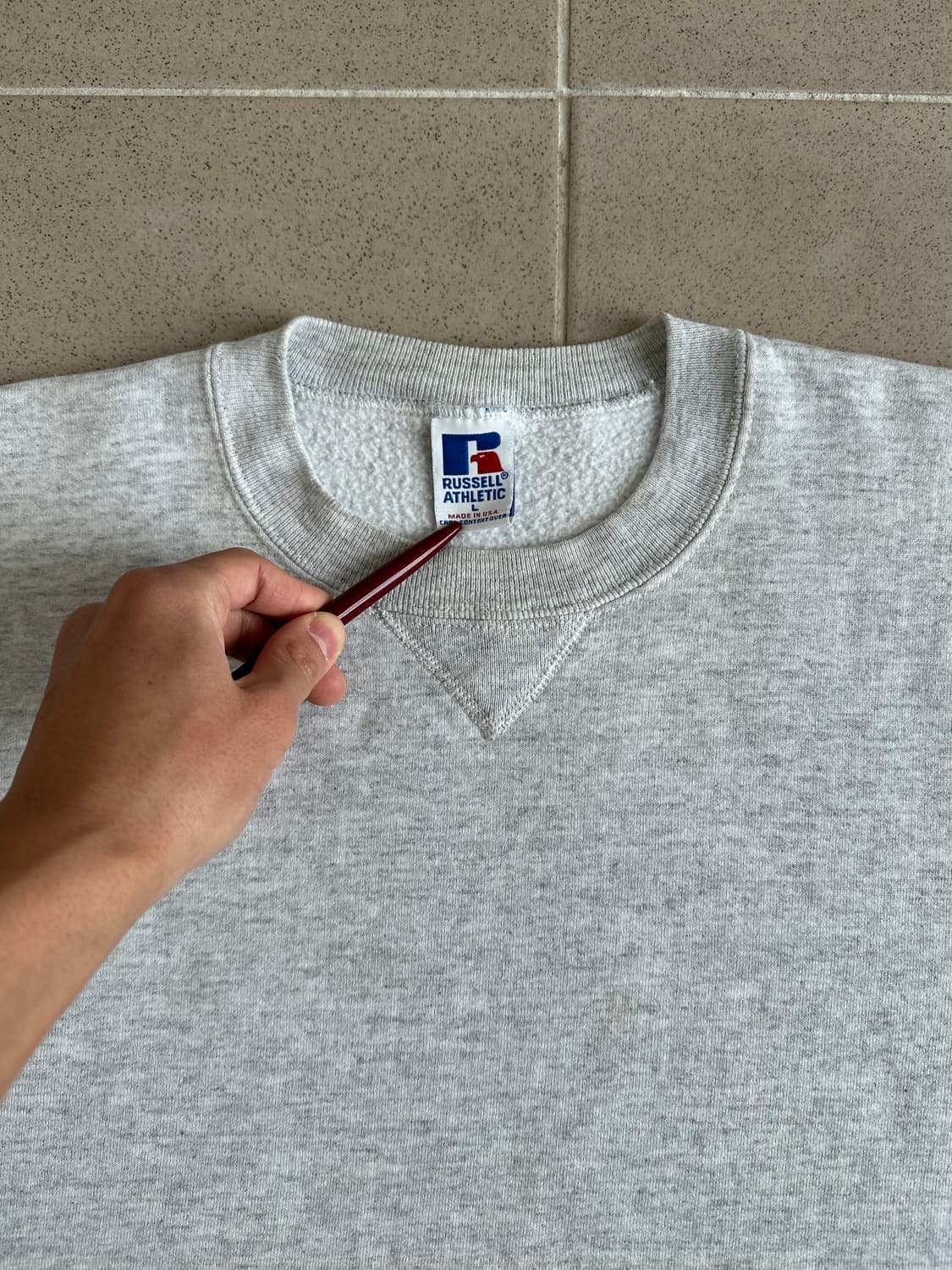 90s 빈티지 러셀 스웻셔츠 그레이 L USA 상품이미지4